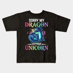 My Dragon Ate Your Unicorn Kids T-Shirt